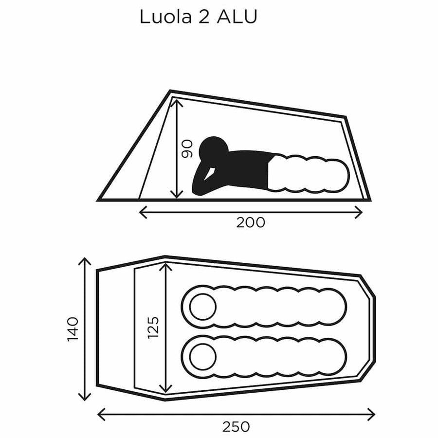 Halti Luola 2 ALU tent, lime punch