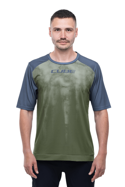 CUBE ATX Round Neck Jersey TM S/S olive´n´grey