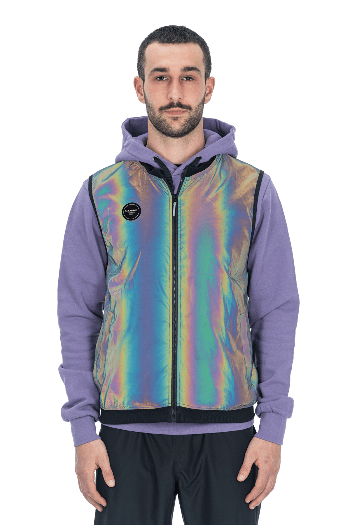 CUBE Safety Wind Gilet rainbow reflective