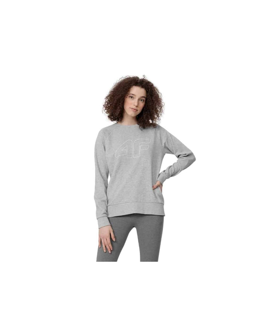 4F WOMEN'S SWEATSHIRT , COLD LIGHT GREY MELANGE