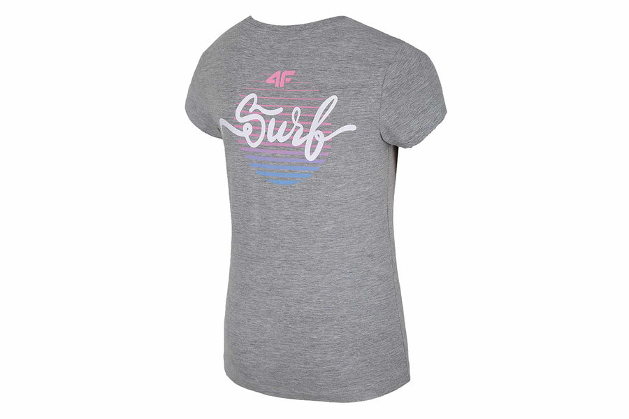 4F GIRL'S T-SHIRT, GREY MELANGE