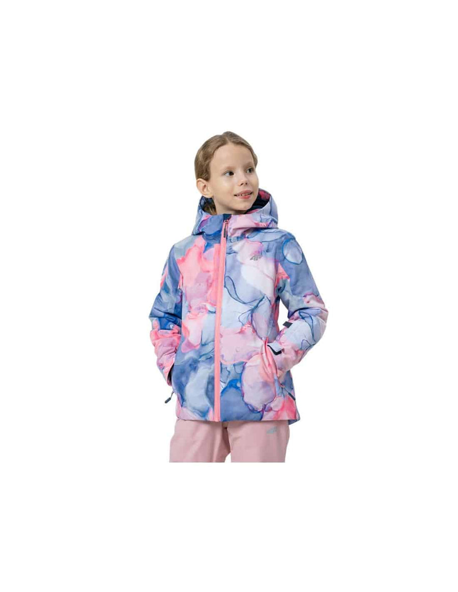 4F GIRL'S SKI JACKET, LIGHT PINK ALLOVER