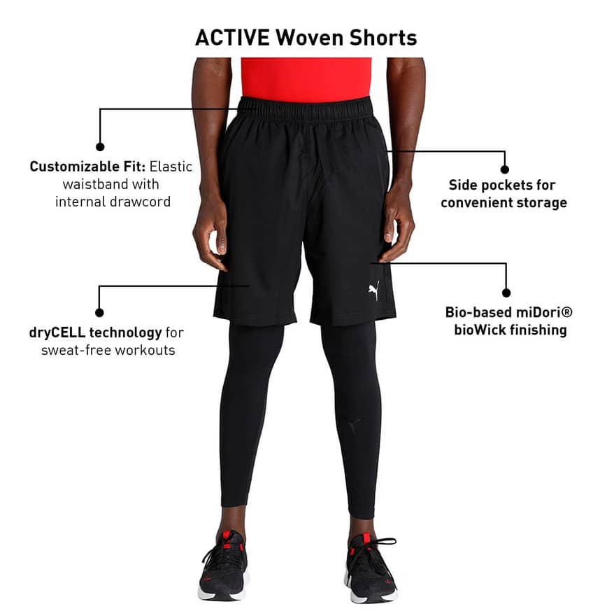 Puma ACTIVE Woven Shorts 9″ Puma Black