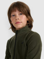 bērnu jaka fleece khaki 4f jwaw25tflem413 43s 2