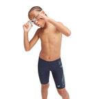 Boys Plastisol Placement Jammer True Navy Green 00 317 15708
