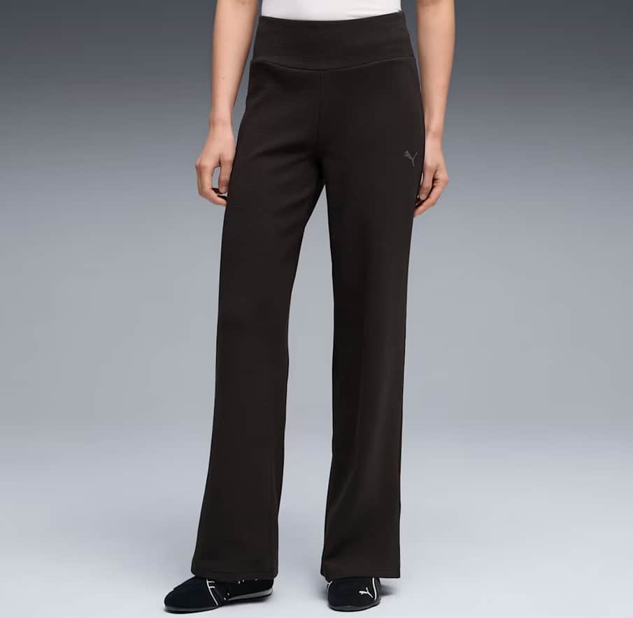brīvā laika bikses ess elevated high waist straight leg pan pu 691815 01