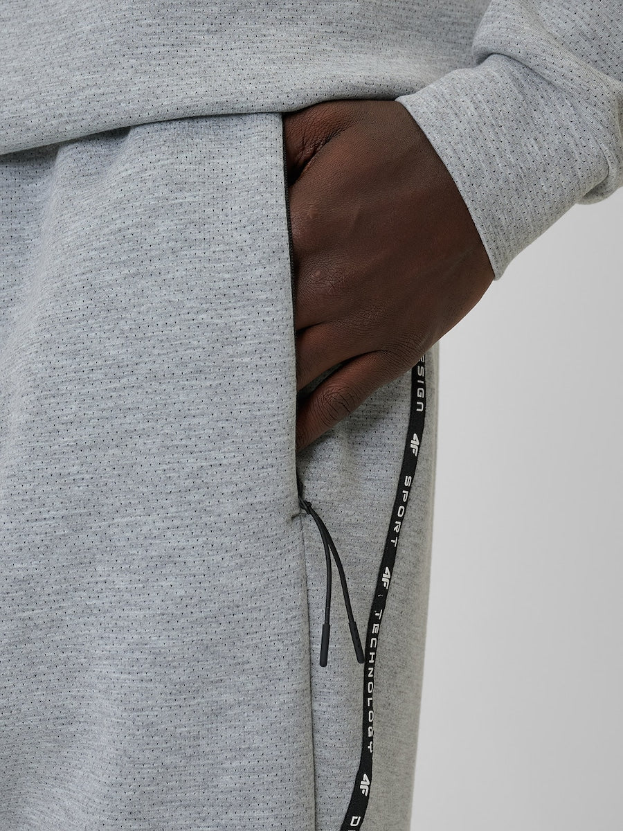 brīvā laika bikses trousers cold light grey melange 4f wss26ttrom1443 27m 2