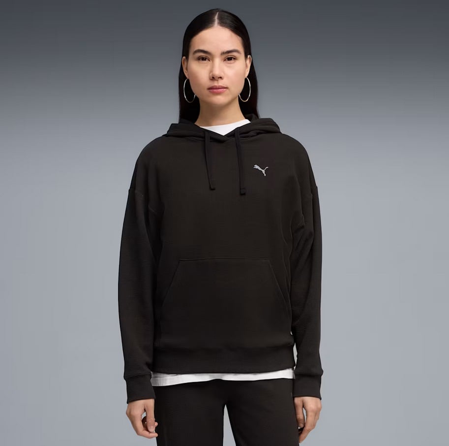 brīvā laika džemperis ess elevated comfort hoodie puma black pu 691814 01