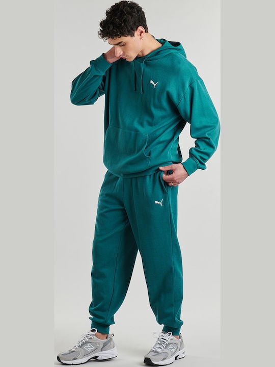 brīvā laika džemperis ess elevated relaxed hoodie emerald ice pu 692019 41 2