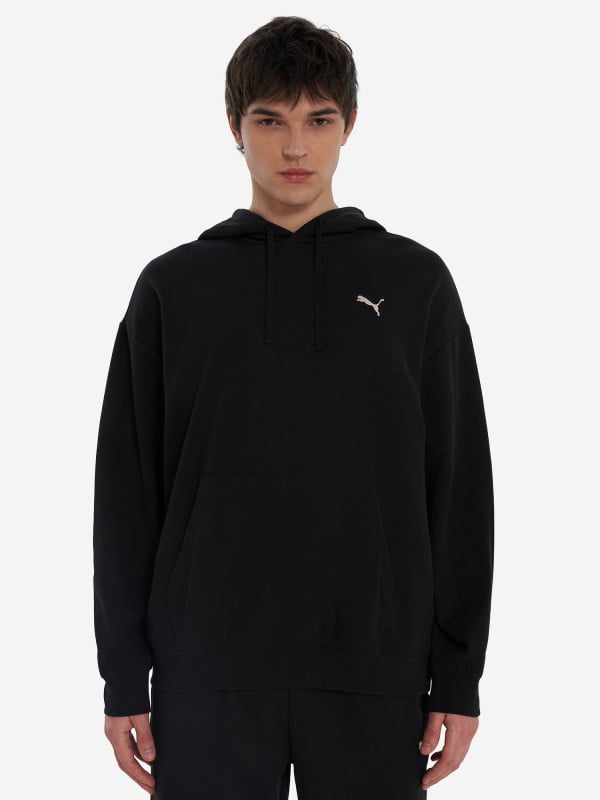 brīvā laika džemperis ess elevated relaxed hoodie puma black pu 692019 01