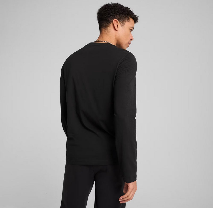 brīvā laika džemperis ess no 1 logo longsleeve tee puma black pu 682546 01 2