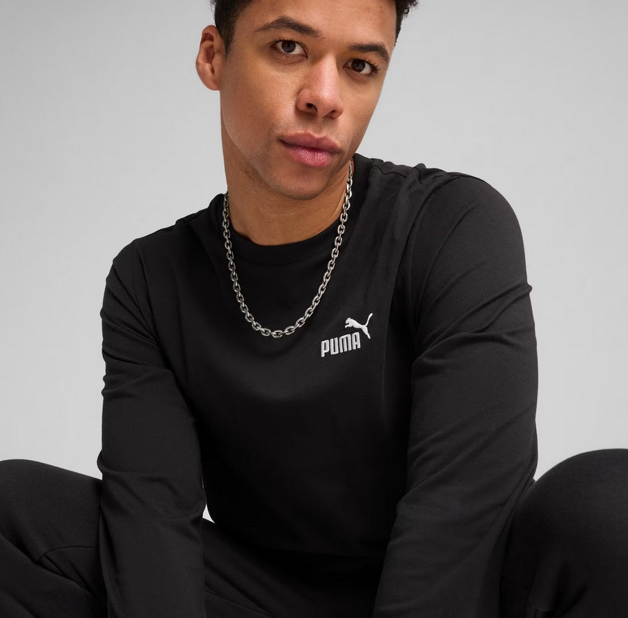 brīvā laika džemperis ess no 1 logo longsleeve tee puma black pu 682546 01 3