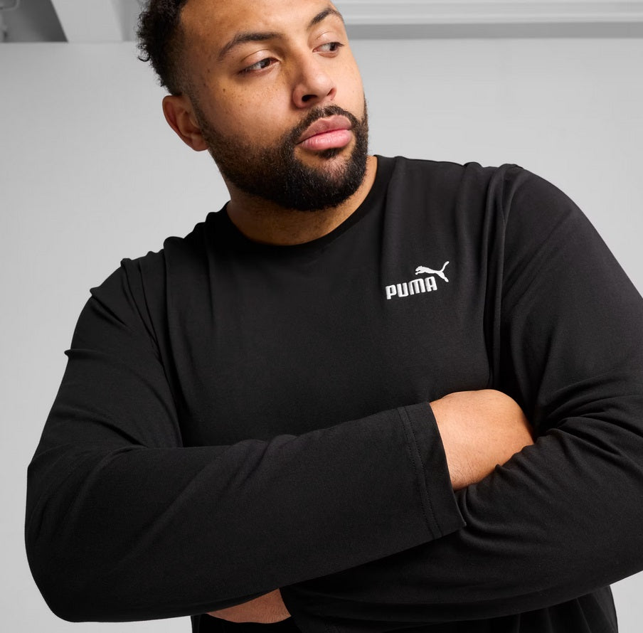 brīvā laika džemperis ess no 1 logo longsleeve tee puma black pu 682546 01