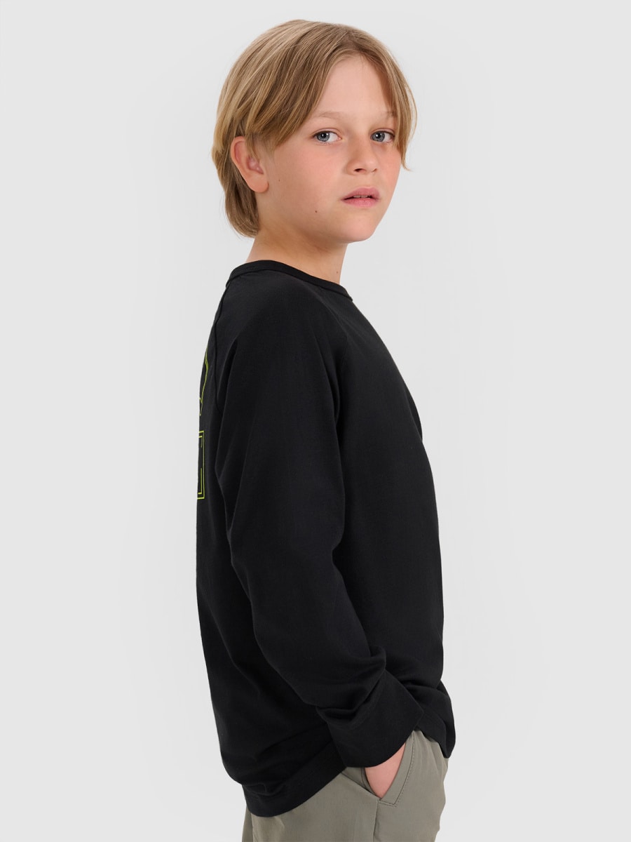 brīvā laika džemperis longsleeve deep black 4f jwaw25tlonm484 20s