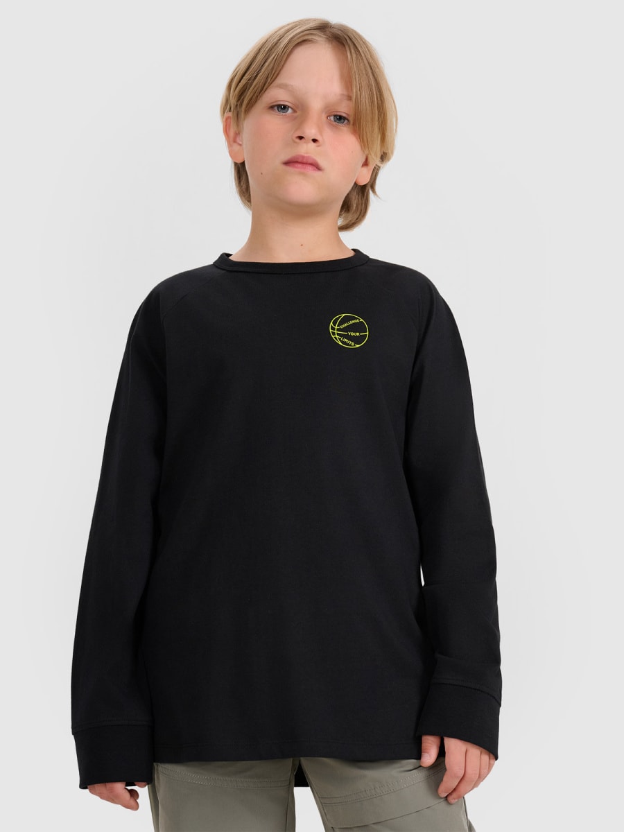 brīvā laika džemperis longsleeve deep black 4f jwaw25tlonm484 20s