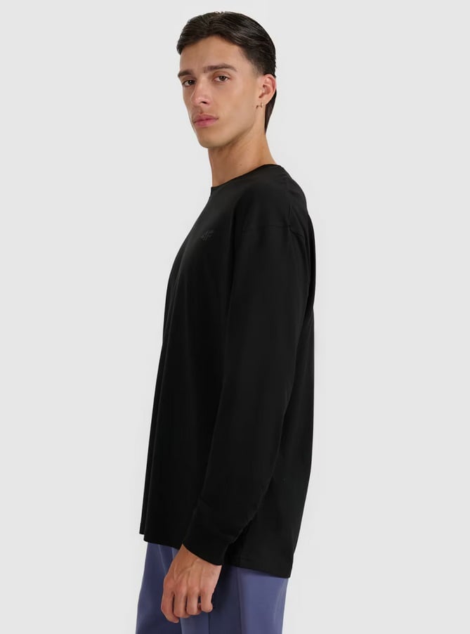brīvā laika džemperis longsleeve deep black 4f waw25tlonm481 20s