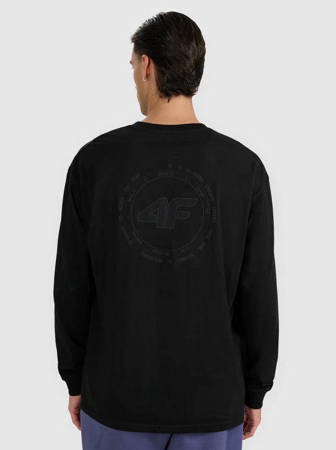 brīvā laika džemperis longsleeve deep black 4f waw25tlonm481 20s 2