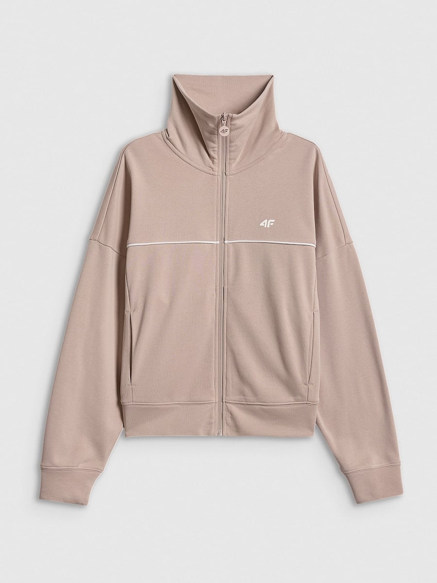 brīvā laika jaka sweatshirt beige 4f wss26tswsf2174 83s 3