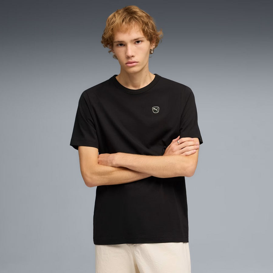 brīvā laika krekls ess elevated tee puma black pu 692054 01