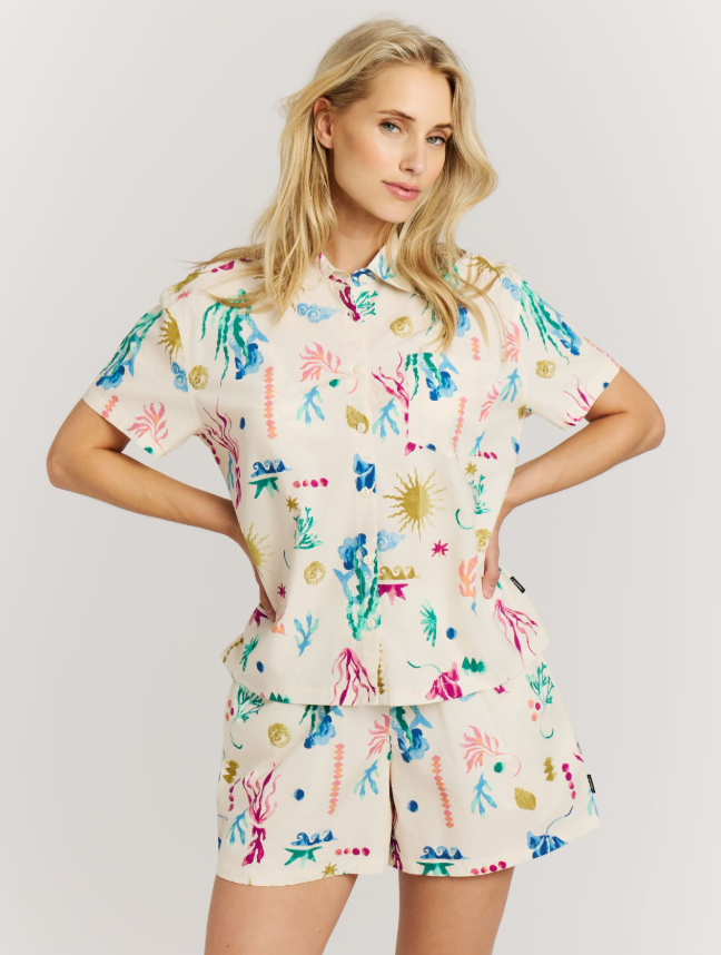 brīvā laika krekls prtsizzle blouse canvasoffwhite pr 15661003 101