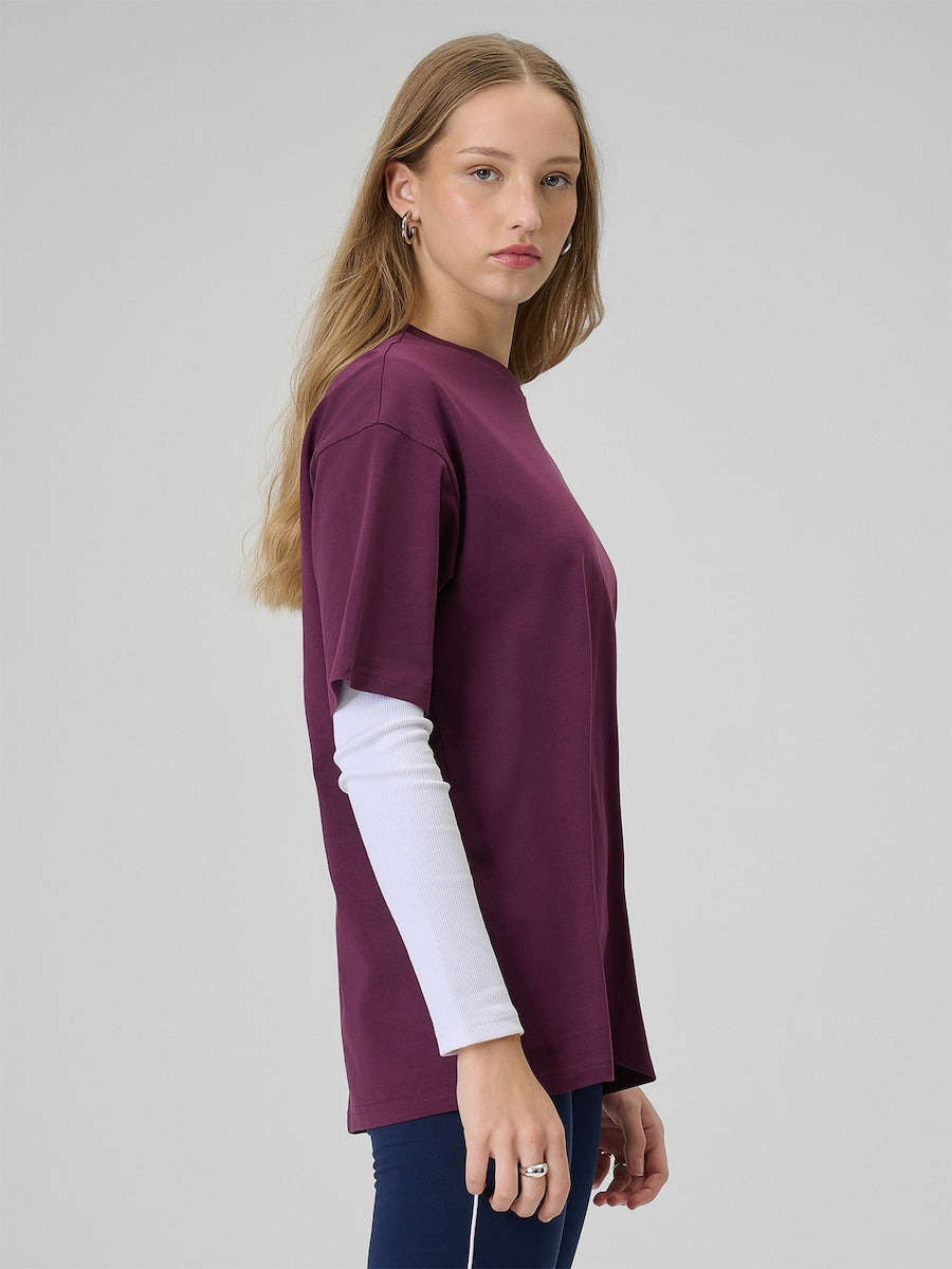 brīvā laika krekls tshirt burgundy 4f wss26ttshf2744 60s