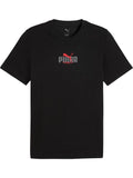 brīvā laika tkrekls graphic puma wording tee puma black pu 688032 01
