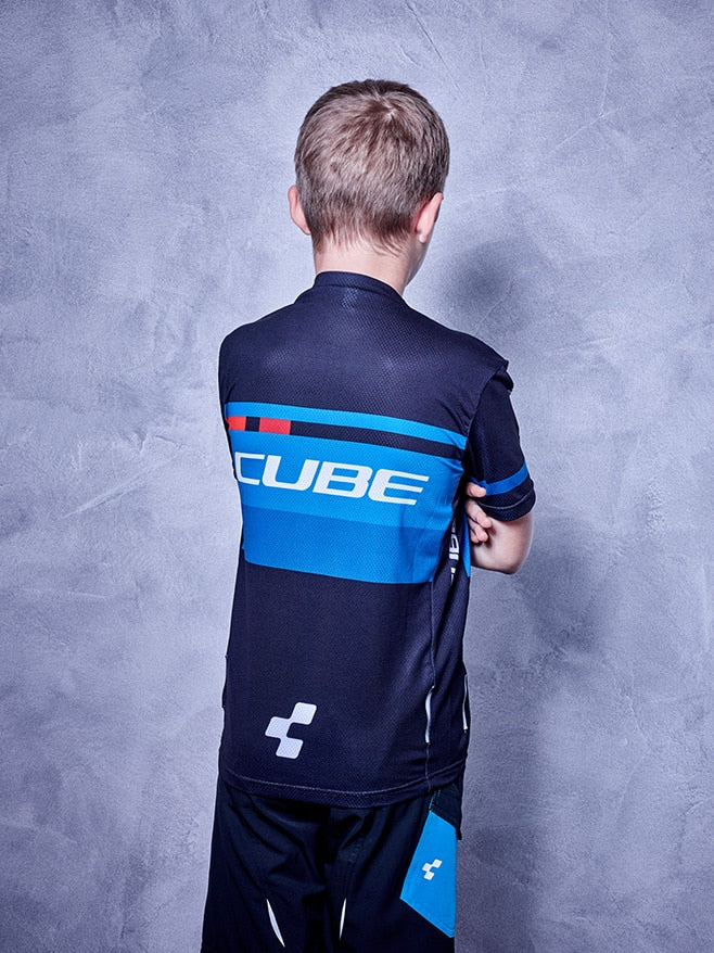 CUBE JUNIOR Teamline Jersey S/S black/blue/wht