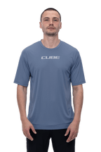 CUBE MTB Round Neck Jersey TECH S/S smoke blue