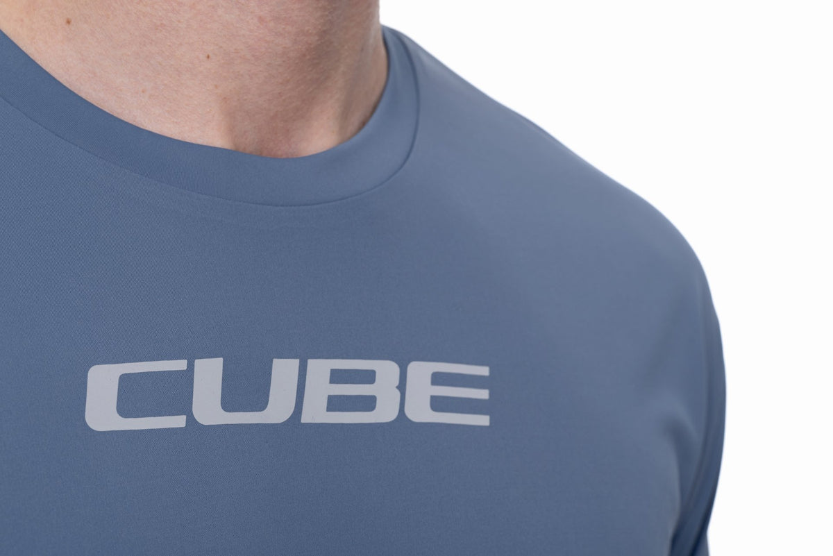 CUBE MTB Round Neck Jersey TECH S/S smoke blue