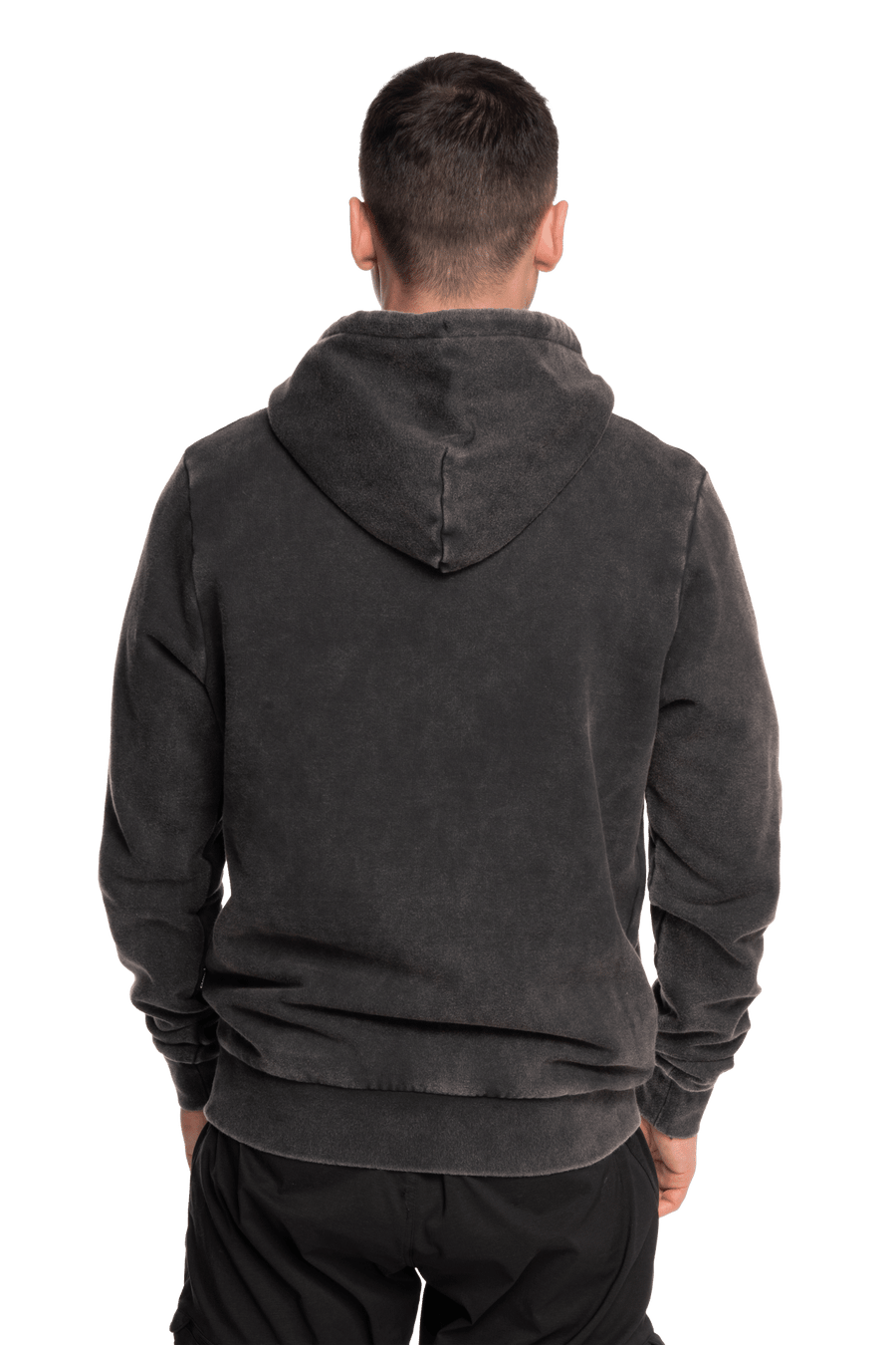 CUBE Organic Hoodie Script washed black