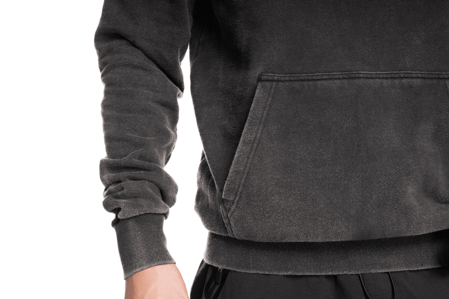 CUBE Organic Hoodie Script washed black