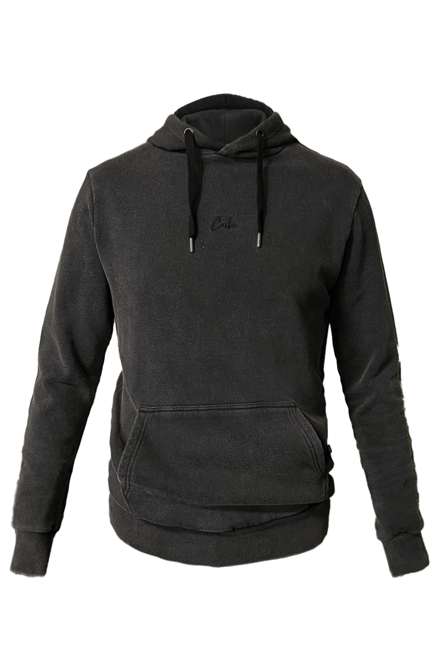CUBE Organic Hoodie Script washed black