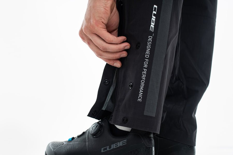 CUBE BLACKLINE velo lietus bikses, Melns