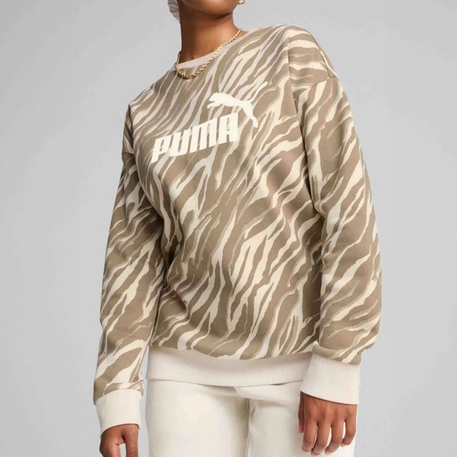Puma ESS+ ANIMAL AOP Crew FL Alpine Snow