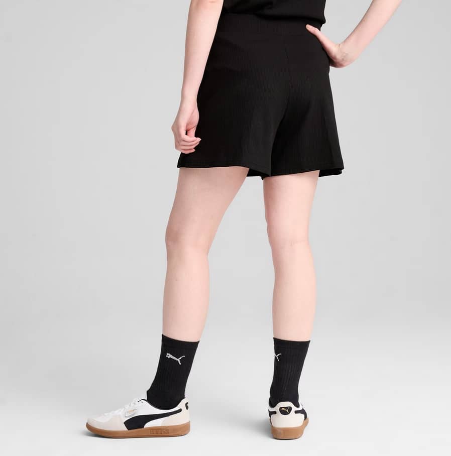 ess elevated high rise rib shorts 5 pum pu 685026 01