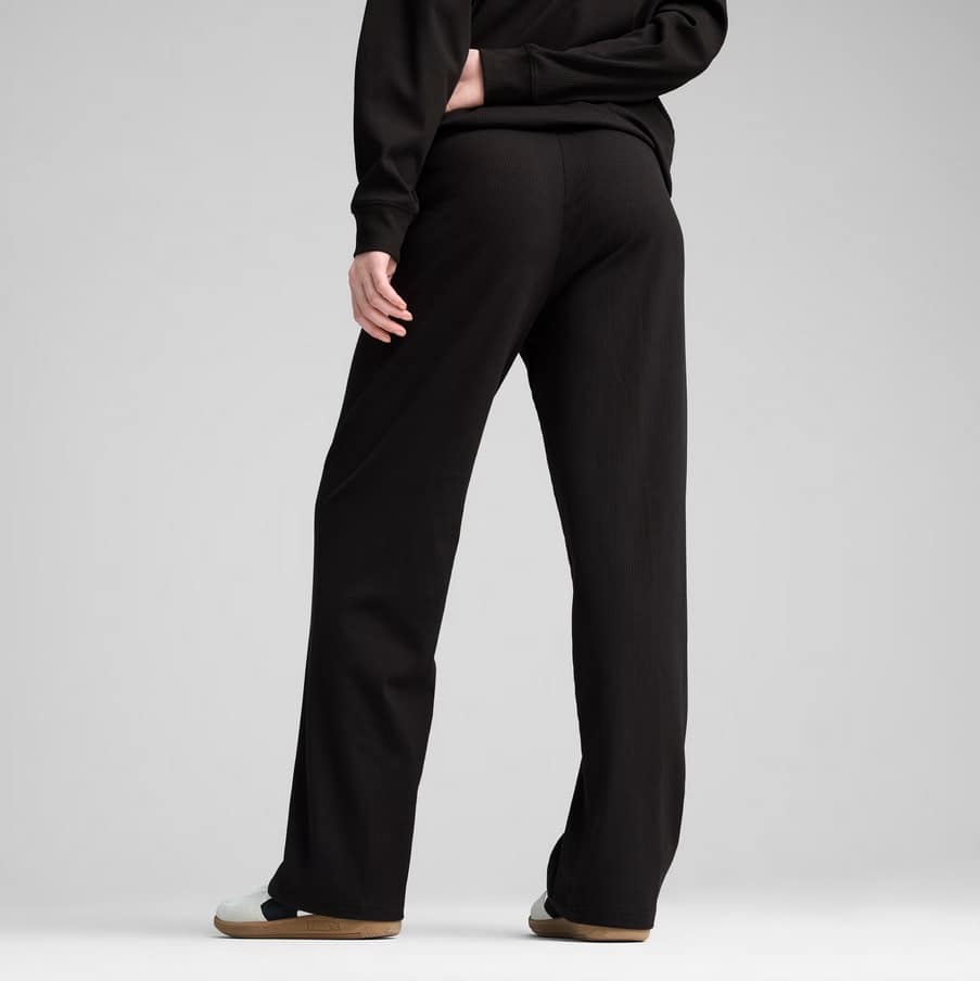 ess elevated high waist straight leg rib pu 685025 01