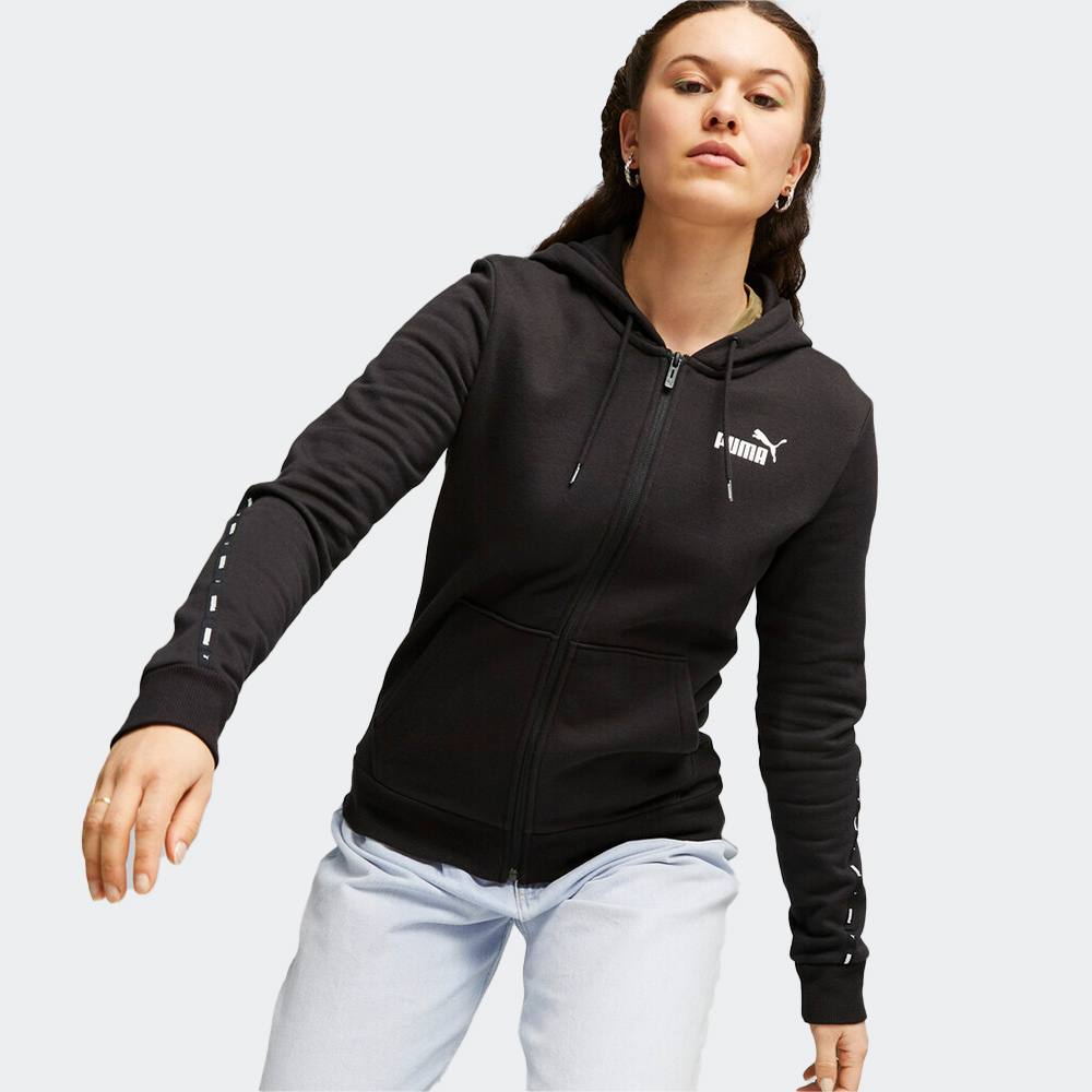 Puma ESS TAPE FZ Hoodie FL PUMA Black