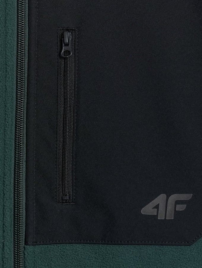 flīsa jaka fleece dark green 4f waw25tflem414 40s 3