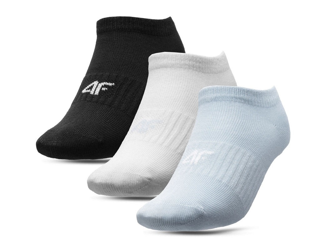 4F GIRL’S SOCKS, LIGHT BLUE+WHITE+DEEP BLACK