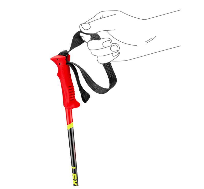 Leki nūjas Racing Kids, red