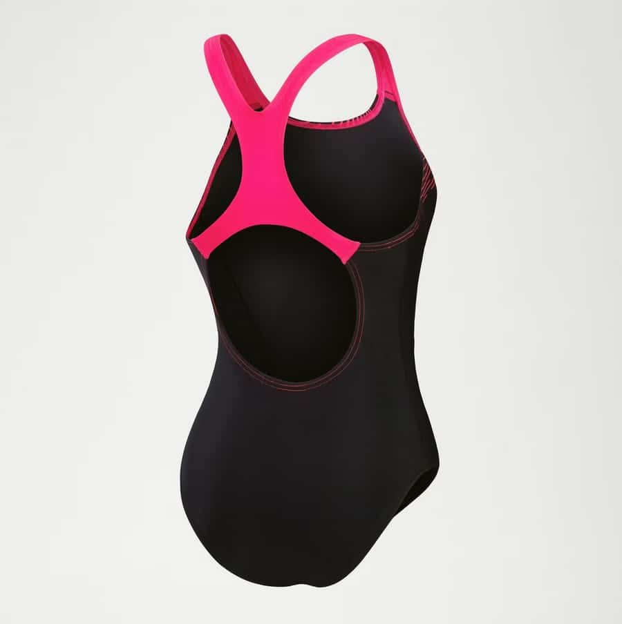 Speedo Medley Logo 1 Piece W, Black, Electric Pink