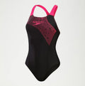 Speedo Medley Logo 1 Piece W, Black, Electric Pink