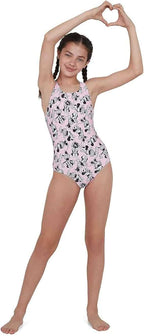 Speedo Minnie Mouse Allover Medalist JF, ‘Powder Blush/Bl