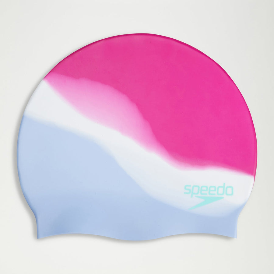 Speedo Multi Colour Silicon Cap, Wht/Curlous Blue/Wineber