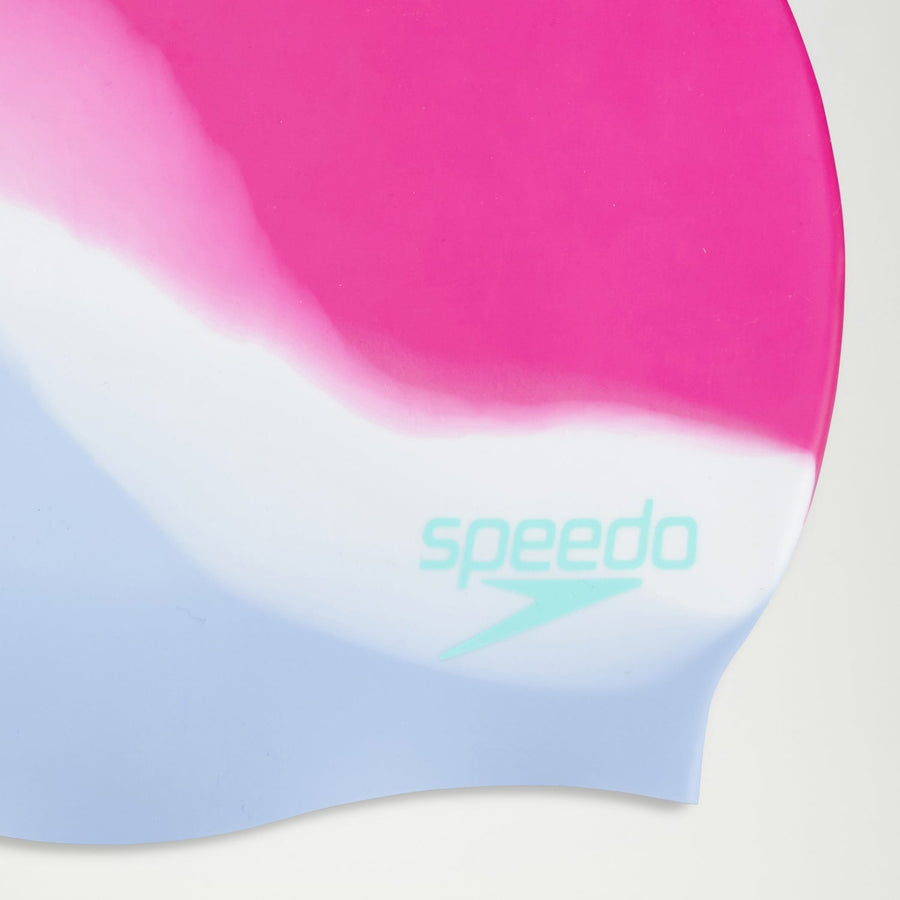 Speedo Multi Colour Silicon Cap, Wht/Curlous Blue/Wineber