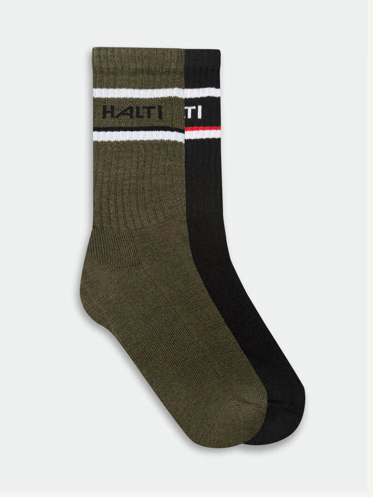 pārgājiena zeķes merino striped crew 2 pack socks 9 deep green spr ha 087 0467 f55