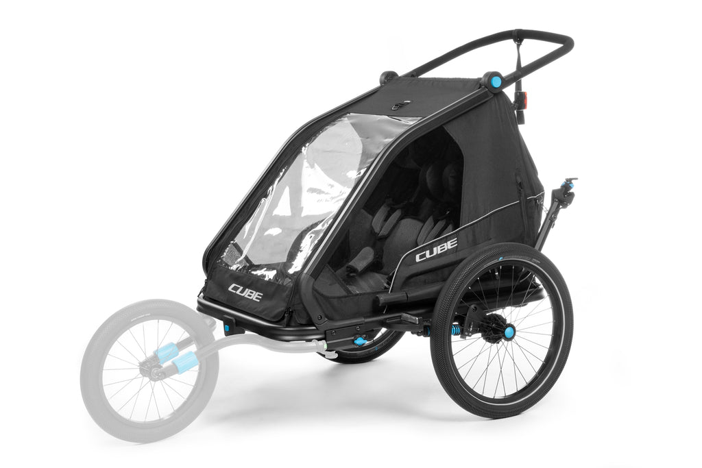 cube cube kids trailer double cmpt black