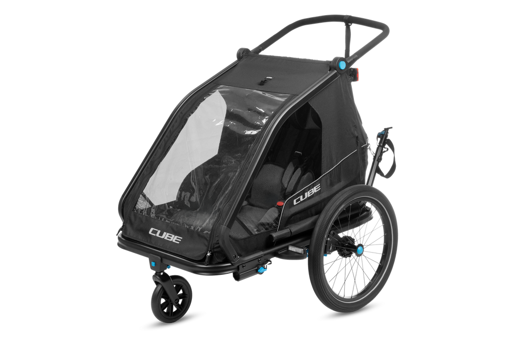 cube cube kids trailer double cmpt black