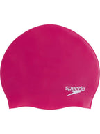 Speedo Plain Moulded Silicone cap, electric pink