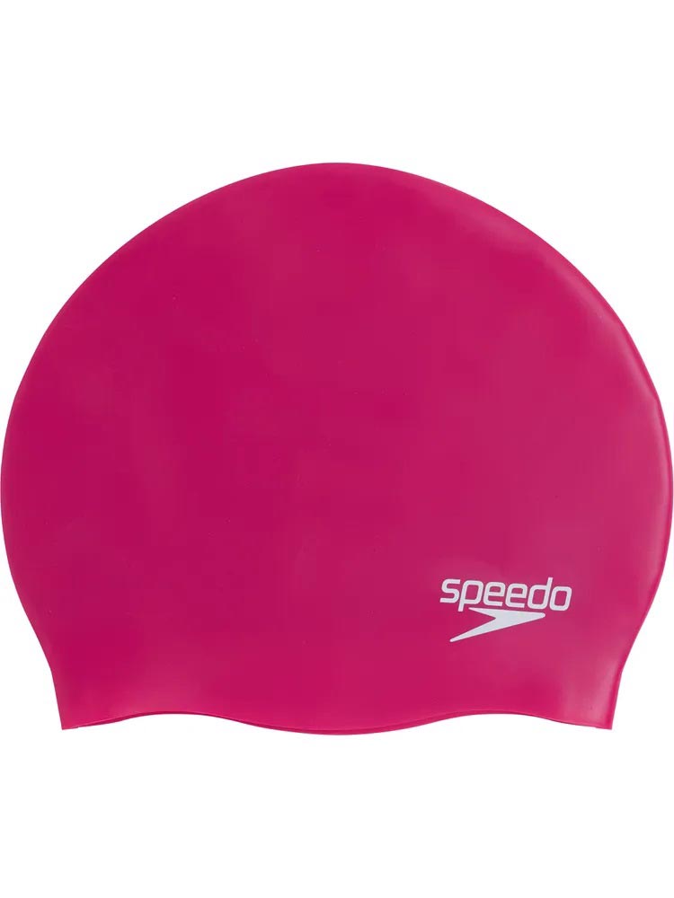 Speedo Plain Moulded Silicone cap, electric pink